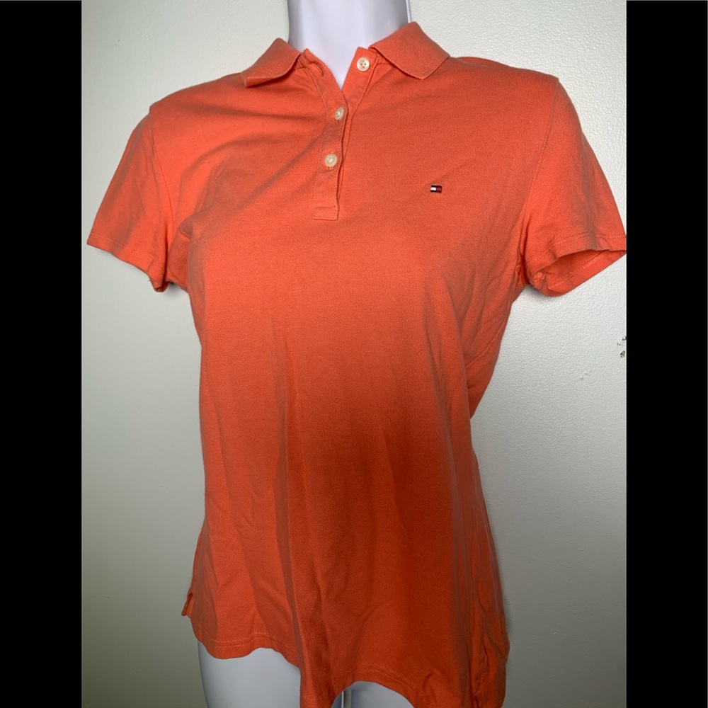 Tommy Hilfiger Women's Polo Top Coral Size Small